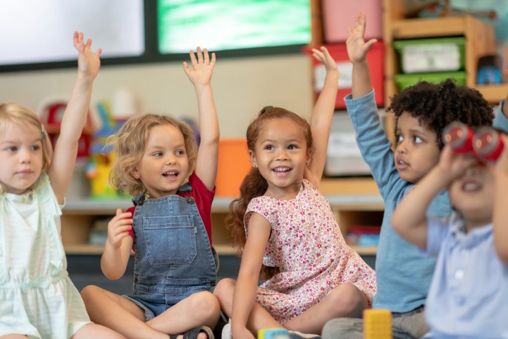 Multi-ethnic group of students in class